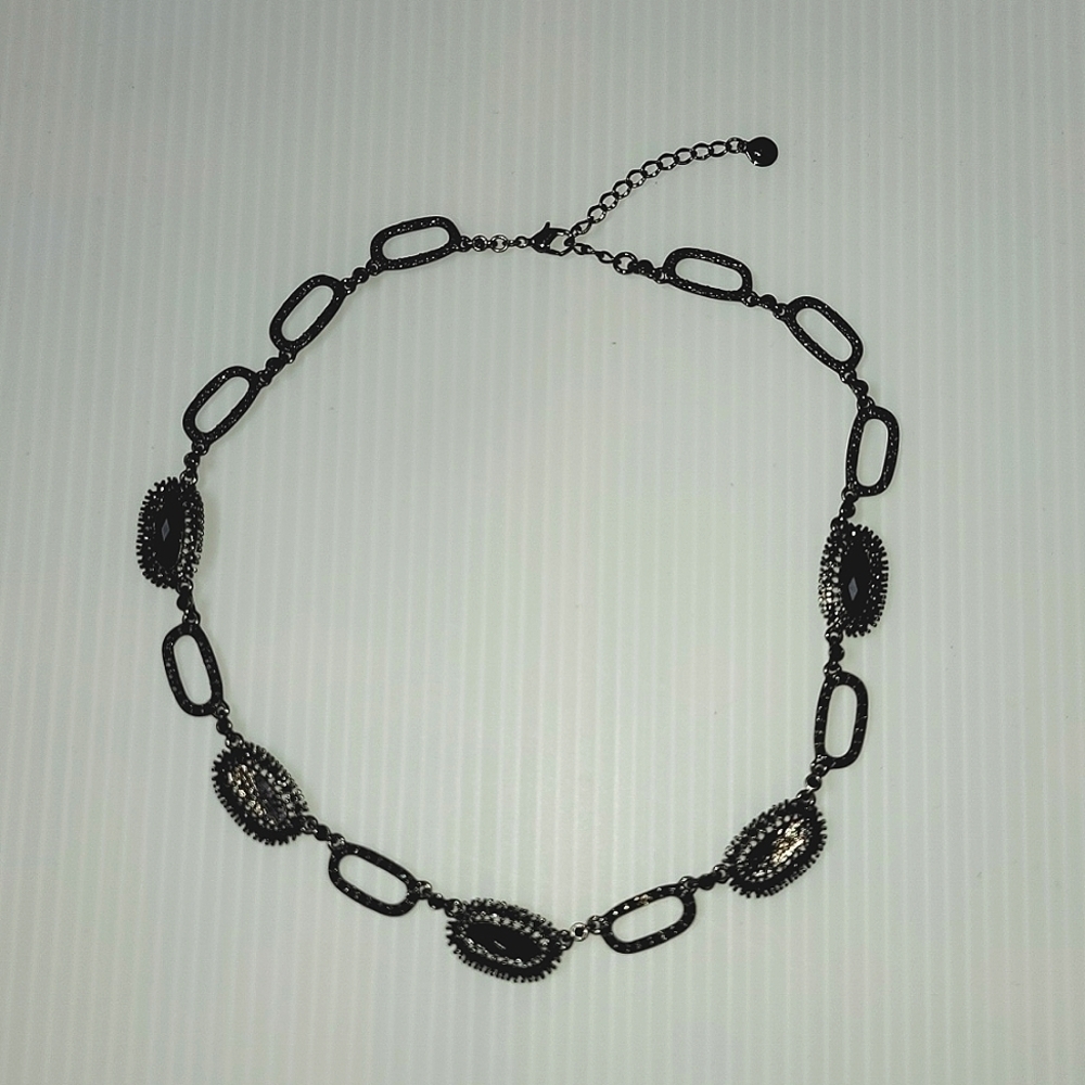 Vintage Necklace black stones attached